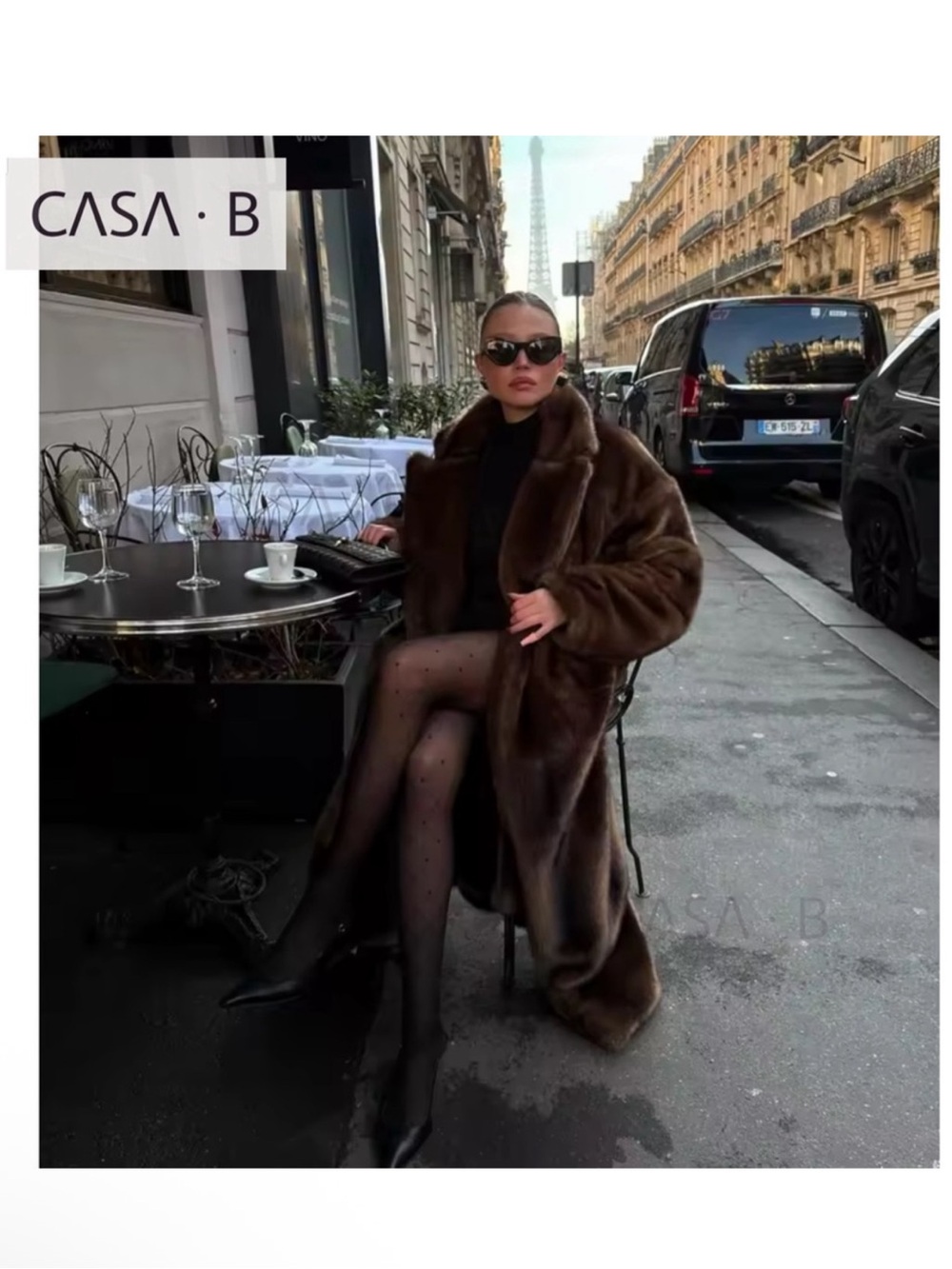 NEW💫CASA B| The Juliette Luxe Faux Fur Coat Long Brown Plush Statement Outerwea